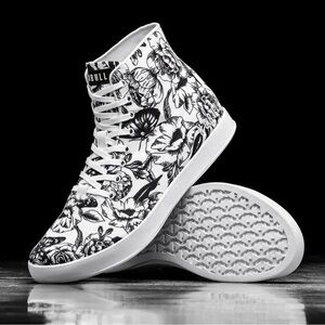 NOBULL | RARE HIGH TOP BUTTERFLY FLORAL CANVAS TRAINER UNISEX W9.5/M8